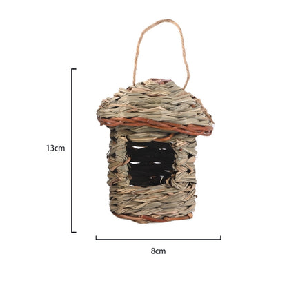 3-Piece Handcrafted Natural Grass Bird Nest - Eco-Friendly Pet Garden Decor(13*8cm) V888-ELOSUNG34294