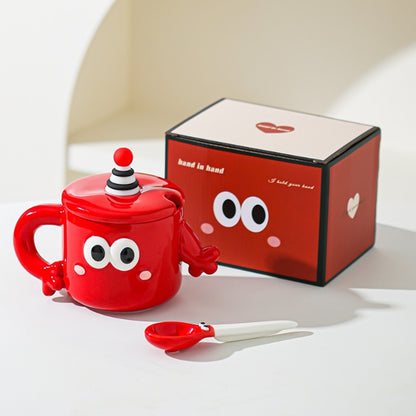 Red Quirky Ceramic Couples Mug Set - Fun and Unique Gift for Weddings and Special Occasions V888-ELOSUNG34300