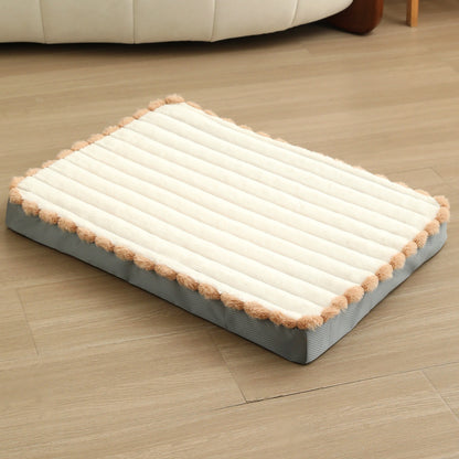 2-Piece White Sponge large pet bed - plush dog mat, detachable, washable, anti-slip base(50*40*8cm) V888-ELOSUNG34305