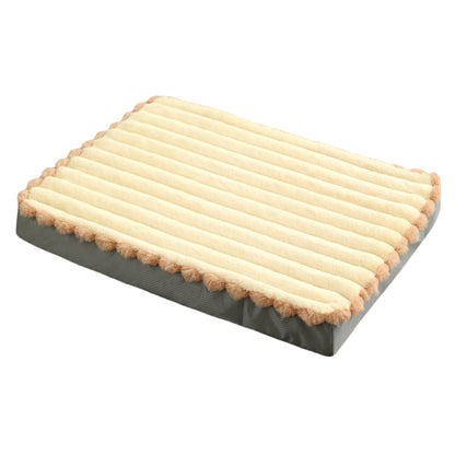 2-Piece Beige Sponge large pet bed - plush dog mat, detachable, washable, anti-slip base(50*40*8cm) V888-ELOSUNG34306