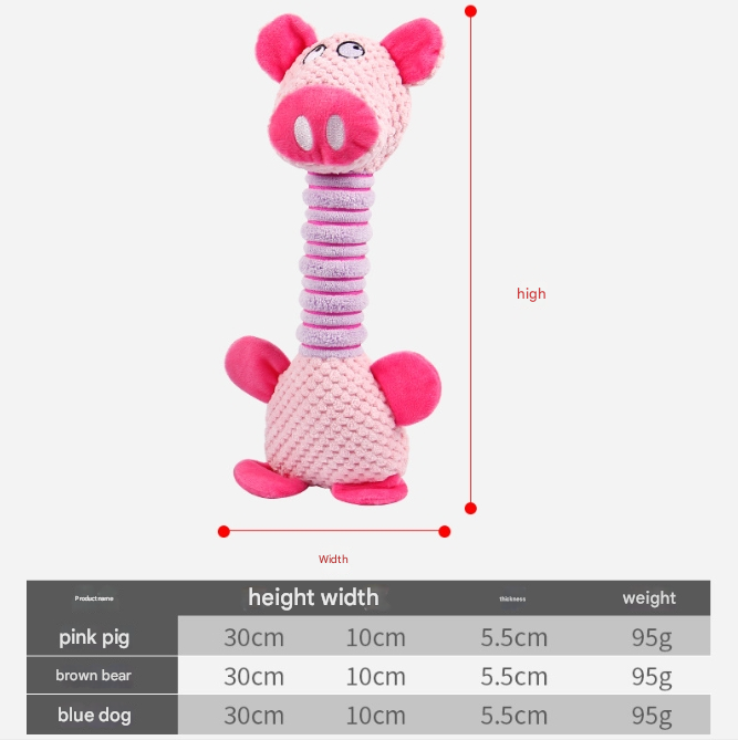 2-Piece Blue Long Neck Plush Dog Toy - Interactive Chew & Cuddle Toy for Puppies V888-ELOSUNG34311