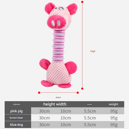 2-Piece Blue Long Neck Plush Dog Toy - Interactive Chew & Cuddle Toy for Puppies V888-ELOSUNG34311