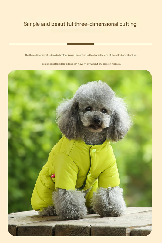 Black Warm Puffer Dog Coat - Waterproof Four-Legged Winter Jumpsuit for Small Dogs V888-ELOSUNG34324