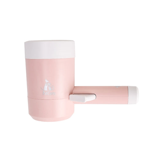 Pink Portable Dog Paw Cleaner Cup - Semi-Automatic 360-degree Rotating Foot Washer with Soft Silicone Bristles V888-ELOSUNG34334