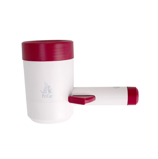 Deep red Portable Dog Paw Cleaner Cup - Semi-Automatic 360-degree Rotating Foot Washer with Soft Silicone V888-ELOSUNG34335