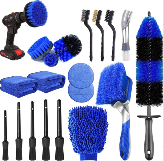 20-Piece set Ultimate Car Detailing Kit - Drill Brush & Polishing Pad Set for Car Interior, Wheels, and V888-ELOSUNG34340