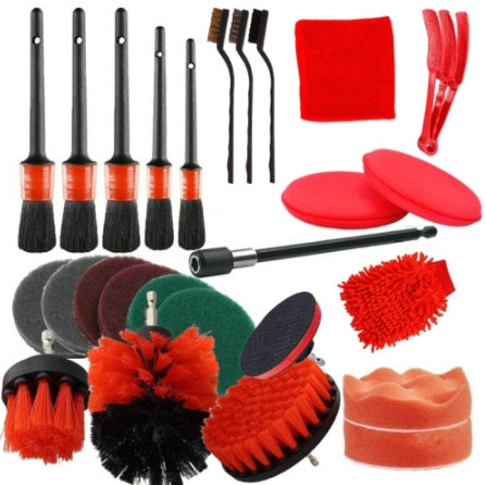26-Piece set Ultimate Car Detailing Kit - Drill Brush & Polishing Pad Set for Car Interior, Wheels, and V888-ELOSUNG34341
