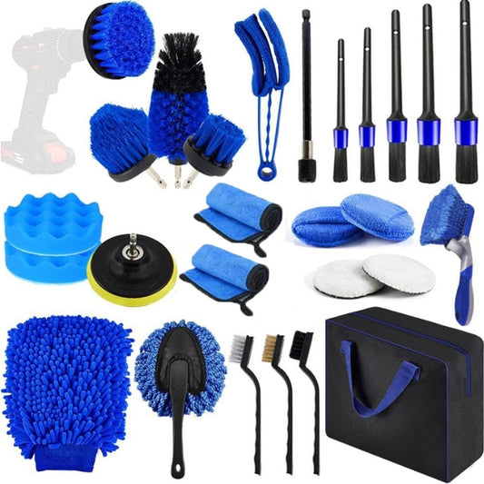 27-Piece set Ultimate Car Detailing Kit - Drill Brush & Polishing Pad Set for Car Interior, Wheels, and V888-ELOSUNG34342
