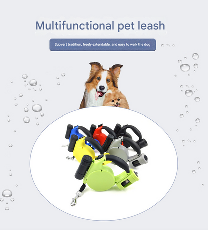 Blue 3-in-1 Retractable Dog Leash with LED Flashlight & Poop Bag Dispenser | Heavy Duty Tangle-Free Leash for V888-ELOSUNG34347