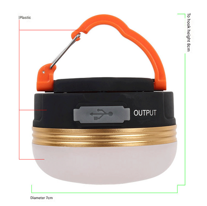 Compact Rechargeable LED Camping Lantern | 300 Lumen, 3 Modes, Magnetic Base & Power Bank Function V888-ELOSUNG34366