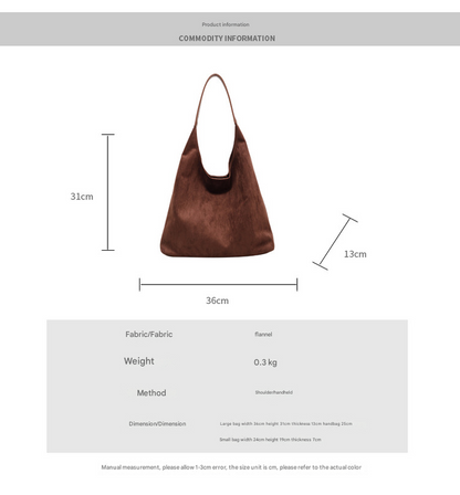 Beige Chic Faux Suede Tote Bag with Matching Pouch | Large Capacity Slouchy Shoulder Bag V888-ELOSUNG34373