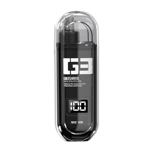 Black Painless Electric Nose & Ear Hair Trimmer - USB-C Rechargeable Grooming Tool with LED Battery Display V888-ELOSUNG34380