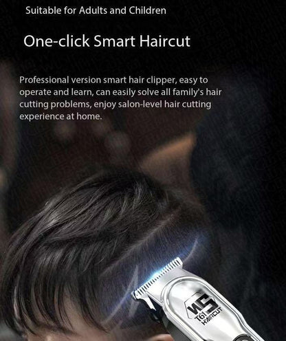 Black Professional Cordless Hair Clippers - USB Rechargeable Trimmer with LED Display for Barbers & Home V888-ELOSUNG34382