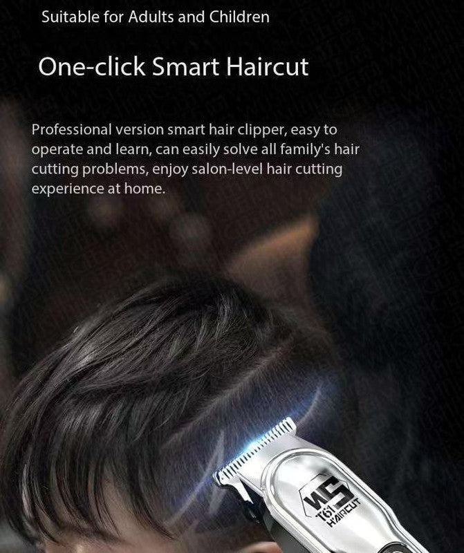 Silver Professional Cordless Hair Clippers - USB Rechargeable Trimmer with LED Display for Barbers & Home V888-ELOSUNG34383