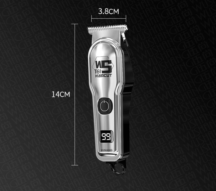 Silver Professional Cordless Hair Clippers - USB Rechargeable Trimmer with LED Display for Barbers & Home V888-ELOSUNG34383