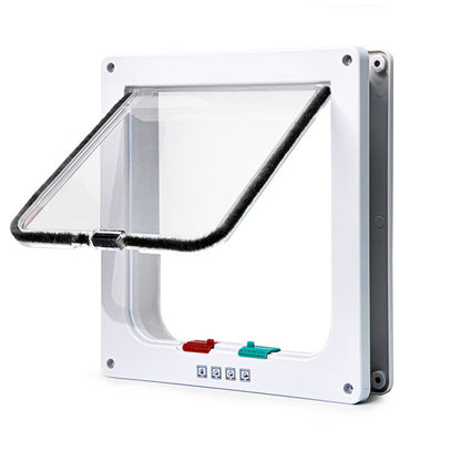 Secure 4-Way Locking Pet Door for Cats & Small Dogs - Easy Access Flap for Doors, Walls & Glass(Size M) V888-ELOSUNG34389