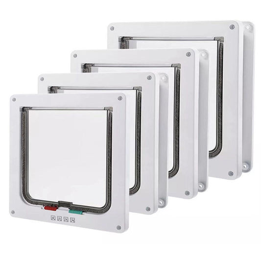 Secure 4-Way Locking Pet Door for Cats & Small Dogs - Easy Access Flap for Doors, Walls & Glass(Size M) V888-ELOSUNG34389