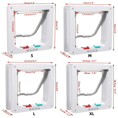 Secure 4-Way Locking Pet Door for Cats & Small Dogs - Easy Access Flap for Doors, Walls & Glass(Size L) V888-ELOSUNG34390