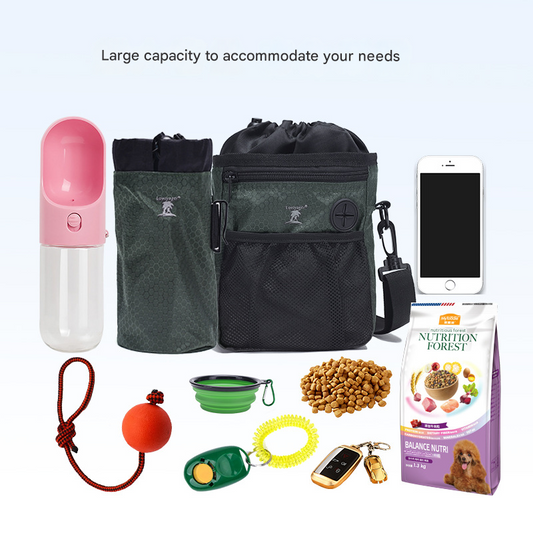 Multi-Functional Dog Training Pouch - Hands-Free Treat & Kibble Bag with Poop Bag Dispenser V888-ELOSUNG34397