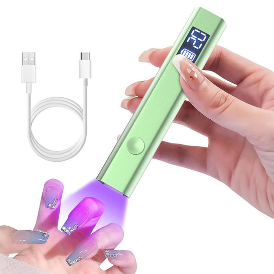 Green Handheld UV LED Nail Curing Pen - Portable USB-C Rechargeable Light for Fast-Drying Gel Polish & Nail V888-ELOSUNG34399