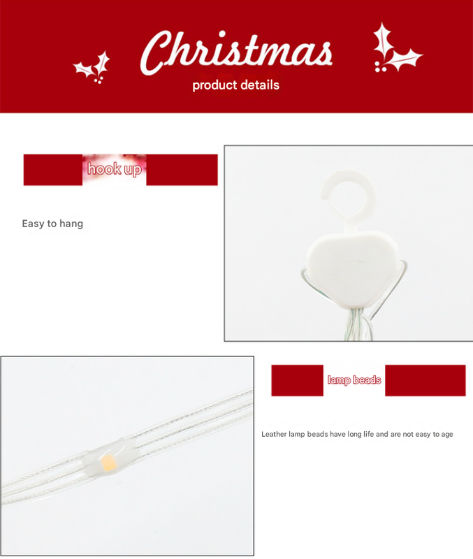 Festive Climbing Santa LED Ladder Light - USB Powered Outdoor Christmas Hanging Decoration with Remote(1.7m) V888-ELOSUNG34402