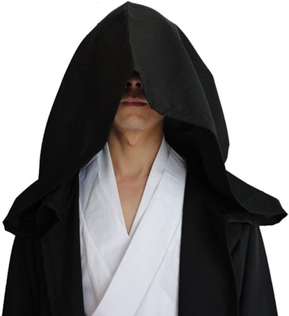 Brown Shadow Wanderer Hooded Cape - Premium Velvet Robe for Jedi, Wizard & Medieval Cosplay V888-ELOSUNG34414