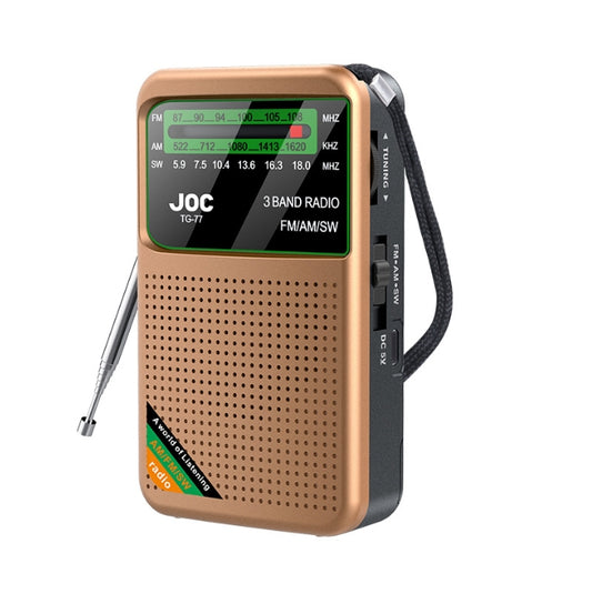 Golden JOC TG-77 Multi-Band Rechargeable Radio for Seniors - Automatic Channel Search, FM/AM/SW Bands V888-ELOSUNG34418
