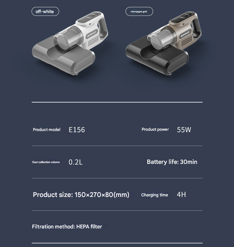 White High-Power Wireless UV Sterilization Mite Removal Vacuum Cleaner - Powerful Suction and Deep Cleaning V888-ELOSUNG34426