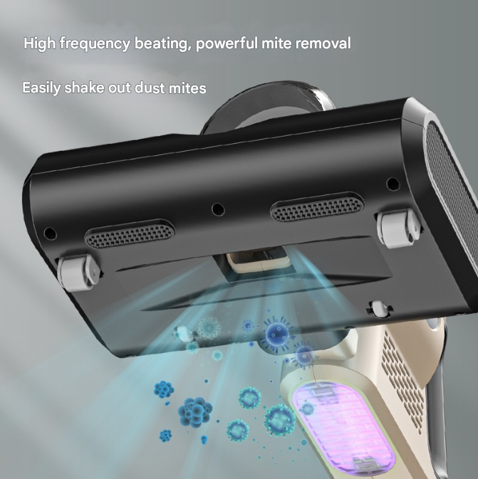 Khaki High-Power Wireless UV Sterilization Mite Removal Vacuum Cleaner - Powerful Suction and Deep Cleaning V888-ELOSUNG34427