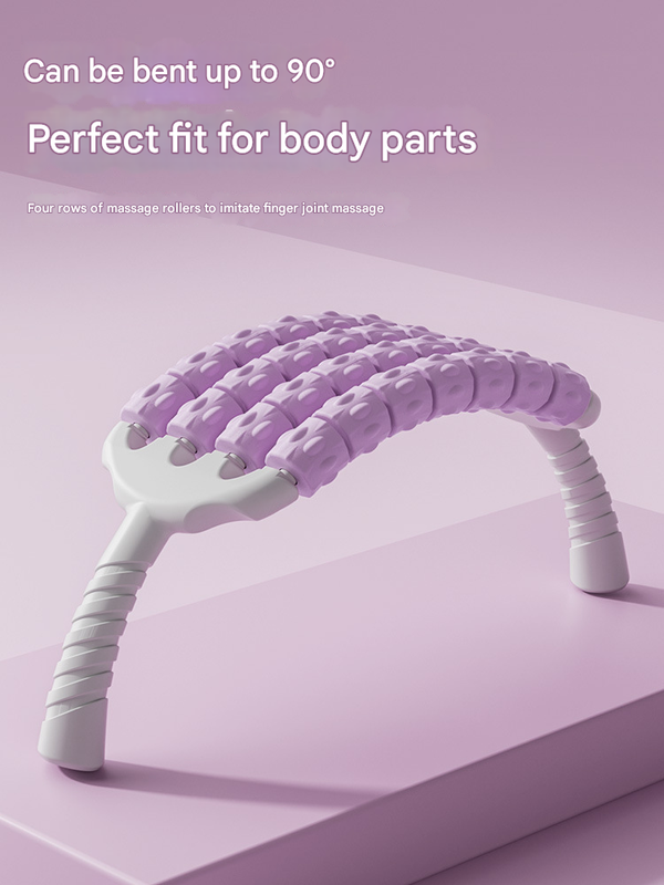 Pink Four-Row Bendable Massage Roller - Muscle Relaxation and Sensory Integration Training for Children V888-ELOSUNG34432