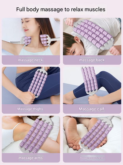 Pink Four-Row Bendable Massage Roller - Muscle Relaxation and Sensory Integration Training for Children V888-ELOSUNG34432