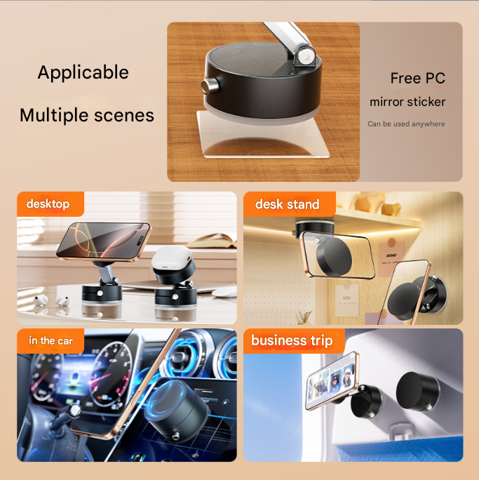White Multi-Functional Vacuum Suction Cup Stand - Foldable, Extendable Kitchen Lazy Person's Dual-Sided V888-ELOSUNG34456