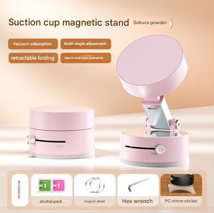 Pink Multi-Functional Vacuum Suction Cup Stand - Foldable, Extendable Kitchen Lazy Person's Dual-Sided V888-ELOSUNG34457