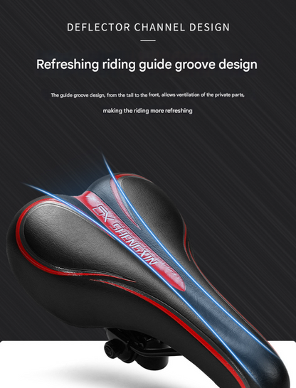 Black and blue Mountain Bike Saddle - Comfortable and Durable Bicycle Seat for MTB and Road Bikes V888-ELOSUNG34467