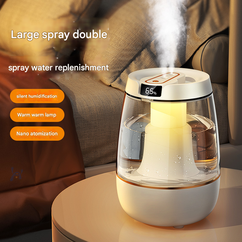White 3.5L Smart Cool Mist Humidifier with Dual Nozzle & Digital Display - Ultra-Quiet Air Purifier for V888-ELOSUNG34471