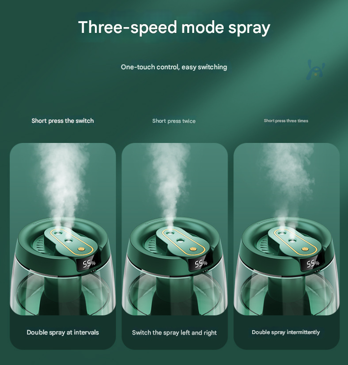 White 3.5L Smart Cool Mist Humidifier with Dual Nozzle & Digital Display - Ultra-Quiet Air Purifier for V888-ELOSUNG34471