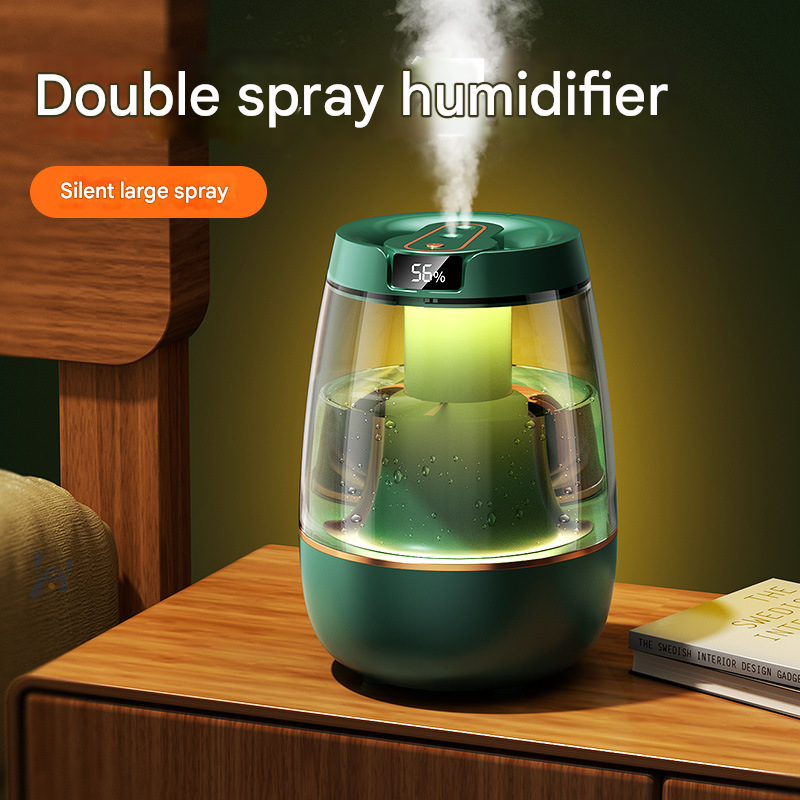 Green 3.5L Smart Cool Mist Humidifier with Dual Nozzle & Digital Display - Ultra-Quiet Air Purifier for V888-ELOSUNG34472