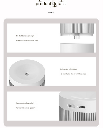 2-Piece White Mini Desktop Humidifier - Portable Mist Maker for Home and Car Use V888-ELOSUNG34476