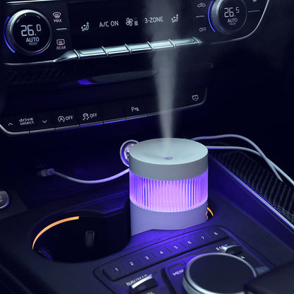 2-Piece Pink Mini Desktop Humidifier - Portable Mist Maker for Home and Car Use V888-ELOSUNG34477