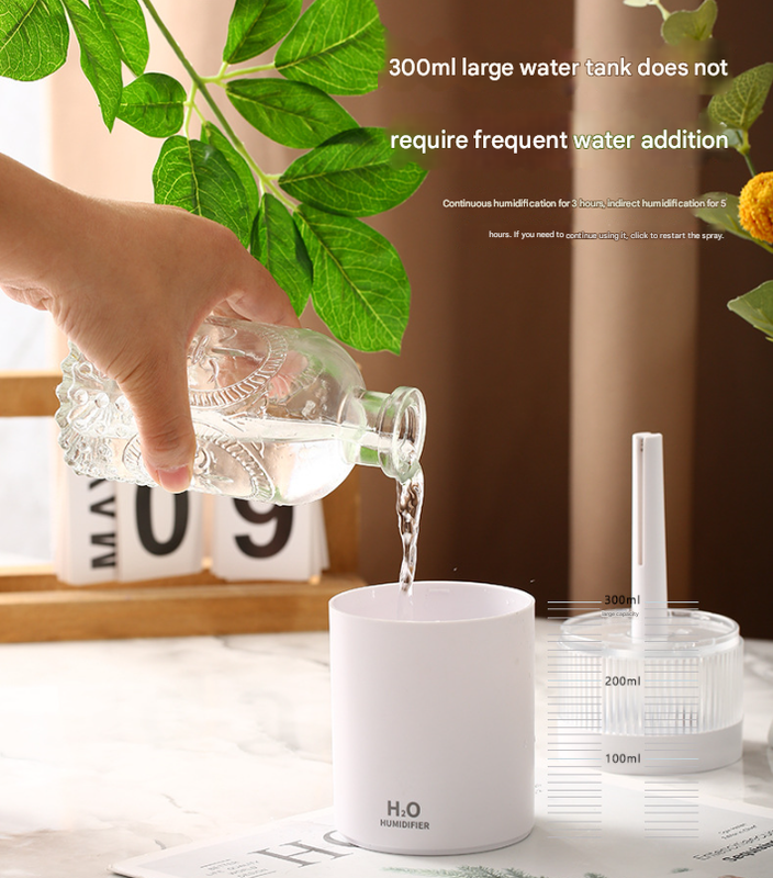 2-Piece Pink Mini Desktop Humidifier - Portable Mist Maker for Home and Car Use V888-ELOSUNG34477