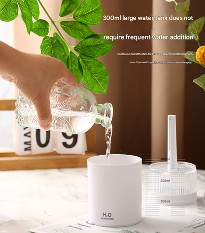 2-Piece Pink Mini Desktop Humidifier - Portable Mist Maker for Home and Car Use V888-ELOSUNG34477