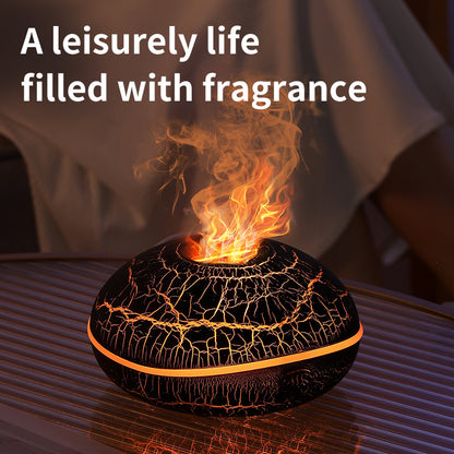 Crack color Mini USB Aromatherapy Diffuser with Flame Projection - Portable Humidifier for Home and Car Use V888-ELOSUNG34482