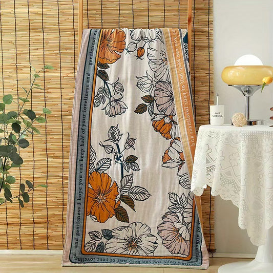 Flower Fairy Powder 40S Pure Cotton Gauze Bath Towel - Extra Large, Thick, Soft, and Highly Absorbent for V888-ELOSUNG34484