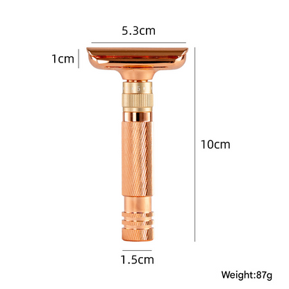 Rose gold Premium Adjustable Double Edge Safety Razor Kit - 8-Setting Precision Shave with Stand & 5 Blades V888-ELOSUNG34493