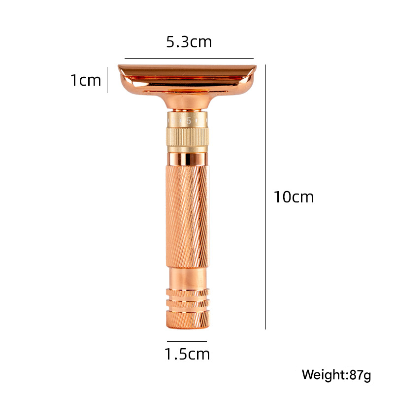 Black Premium Adjustable Double Edge Safety Razor Kit - 8-Setting Precision Shave with Stand & 5 Blades V888-ELOSUNG34496
