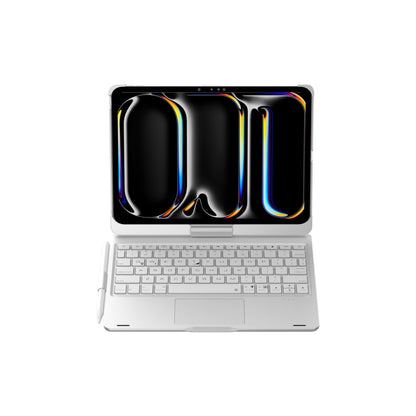 Rose gold Magic Keyboard Case for ipad Air6/Air7 11-inch, Bluetooth Keyboard with RGB Backlight & Precision V888-ELOSUNG34502