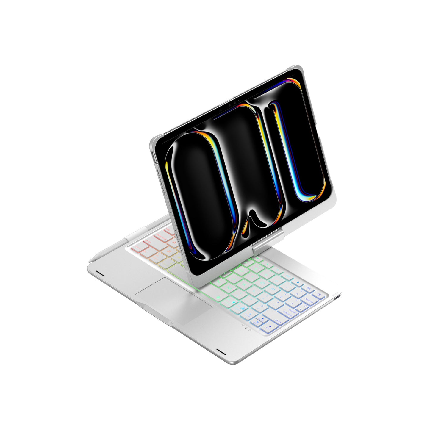 Rose gold Magic Keyboard Case for ipad Air6/Air7 11-inch, Bluetooth Keyboard with RGB Backlight & Precision V888-ELOSUNG34502