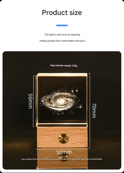 Stroll through the starry sky Luminous 3D Crystal Cube Night Light - Laser Engraved Artwork with Solid Wood V888-ELOSUNG34514
