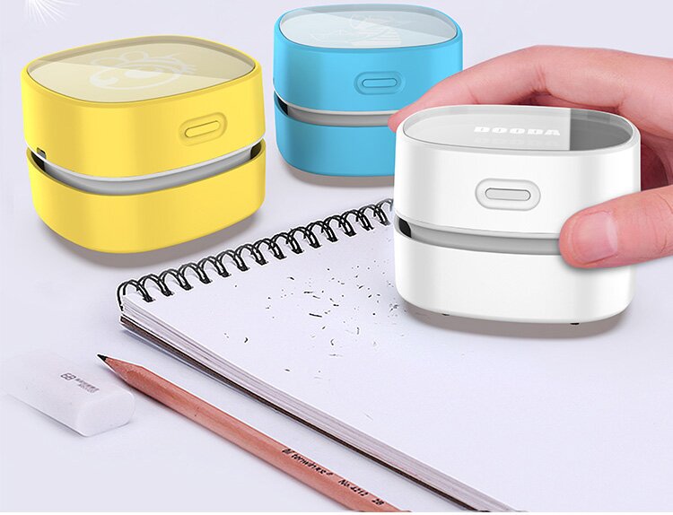 Orange Rechargeable Cordless Mini Desktop Vacuum - Portable Handheld Cleaner for Desk, Keyboard, Crumb & Dust V888-ELOSUNG34526