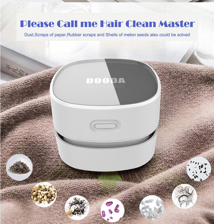 Blue Rechargeable Cordless Mini Desktop Vacuum - Portable Handheld Cleaner for Desk, Keyboard, Crumb & Dust V888-ELOSUNG34528